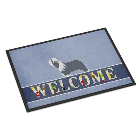 Carolines Treasures 18 x 27 in. Bearded Collie Welcome Indoor or Outdoor Mat BB5521MAT